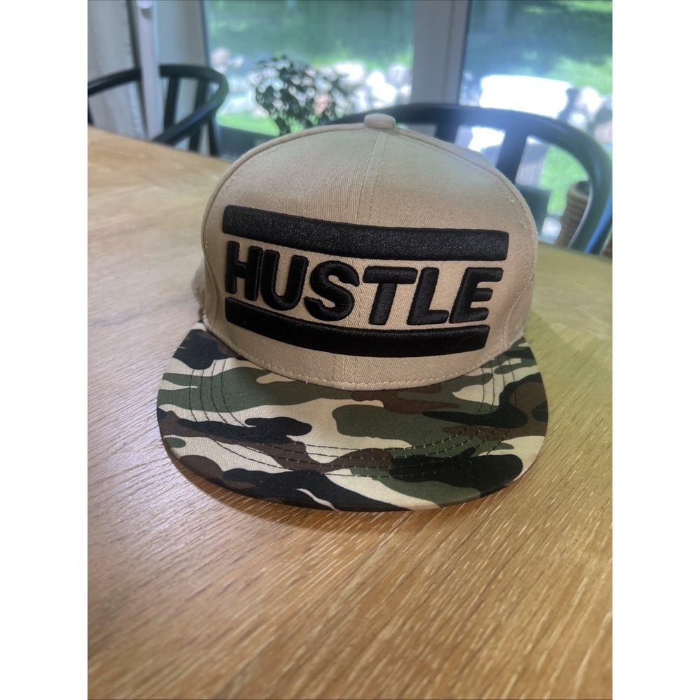 HUSTLE Adjustable Snapback Baseball Cap w/Flat Bill Sol Addiction